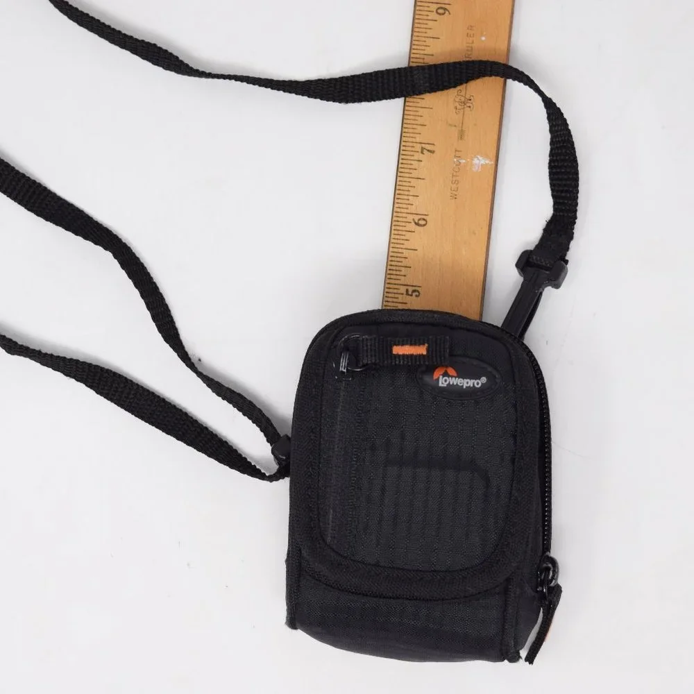 Lowepro Camera Bag Storage Full Zip Pockets Small Black Shoulder Strap Travel
